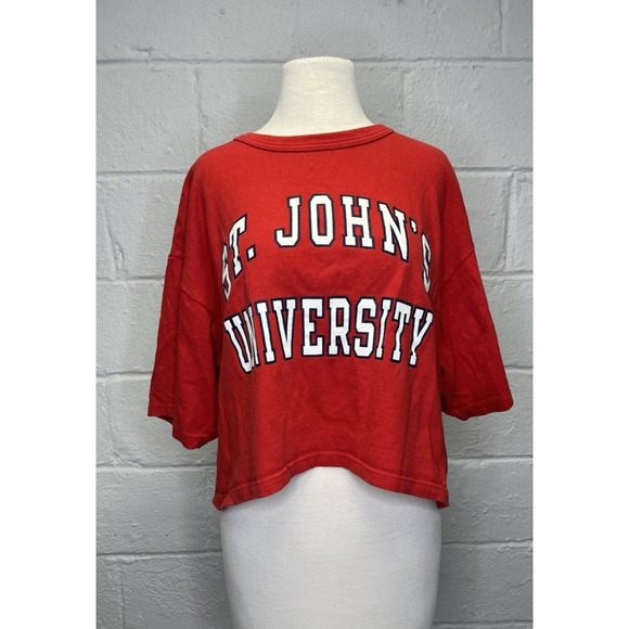 Vintage St John's University Red Storm Crop Top Large 90s Champion - Picture 2 of 11